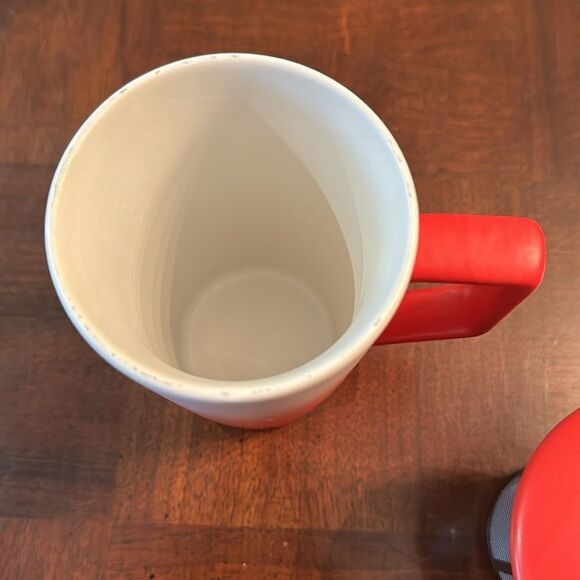 TEAVANA Tea Cup Mug with Lid Red White Gradient Starbucks - Picture 4 of 9